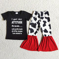 Attitude Like Mama Cow Bell Bottom Set