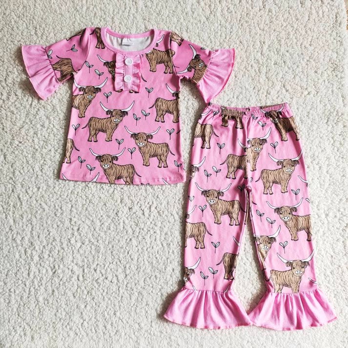 Highland Cutie Bell Bottom PJ Set