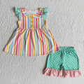 Sweet Stripes Boutique Tunic & Ruffle Short Set