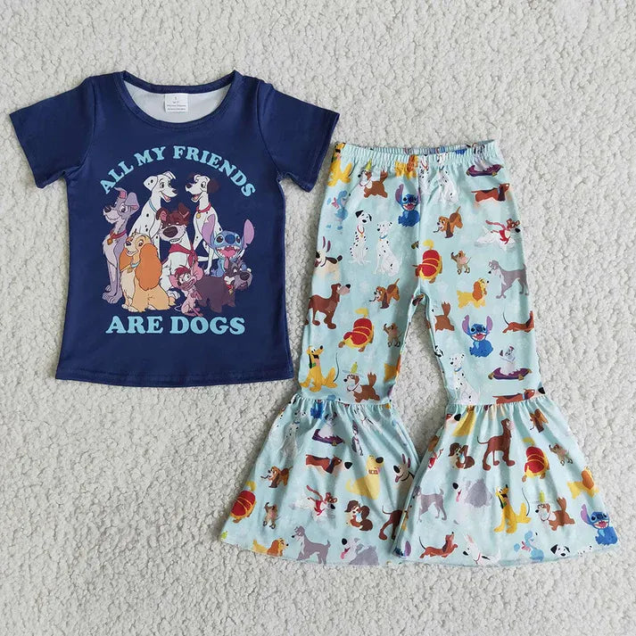 Disney "All My Friends Are Dogs" Bell Bottom Set