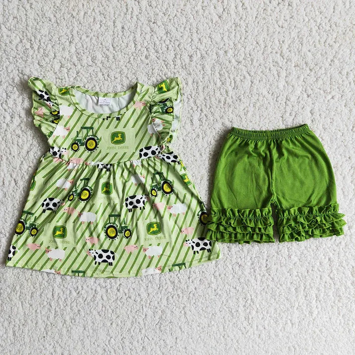 John Deere Farm Ruffle Short Set (For Officially Licensed Merchandise)