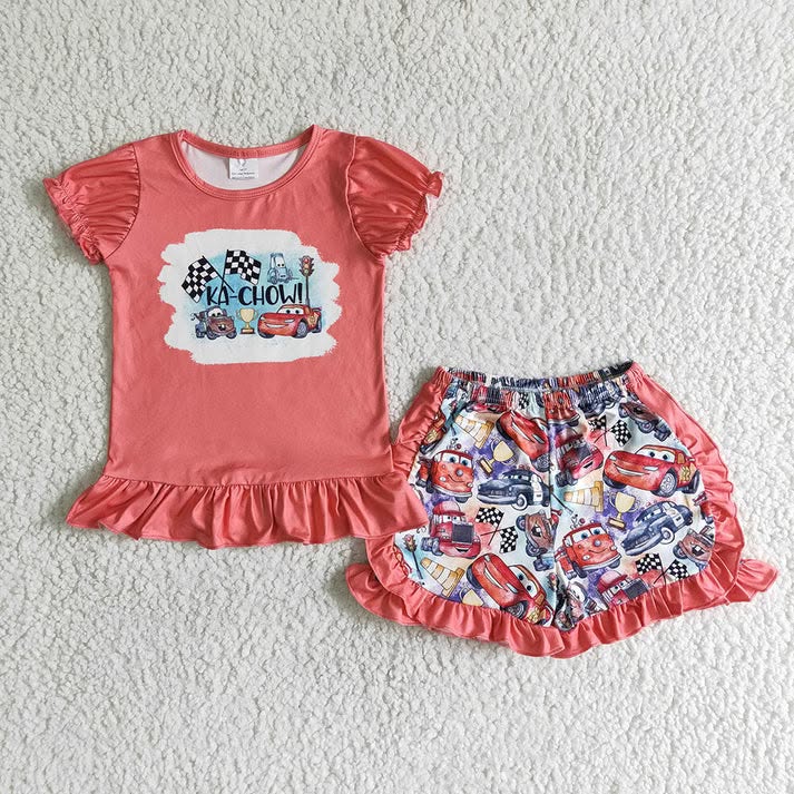 Disney Pixar Cars "Ka-Chow!" Ruffle Short Set (For Officially Licensed Merchandise)