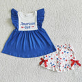 American Girl Patriotic Ruffle 2-Piece Boutique Outfit Set