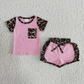 Pretty in Pink Leopard Ruffle Short Set