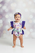 Lavender Blossom Ruffle Bubble Romper